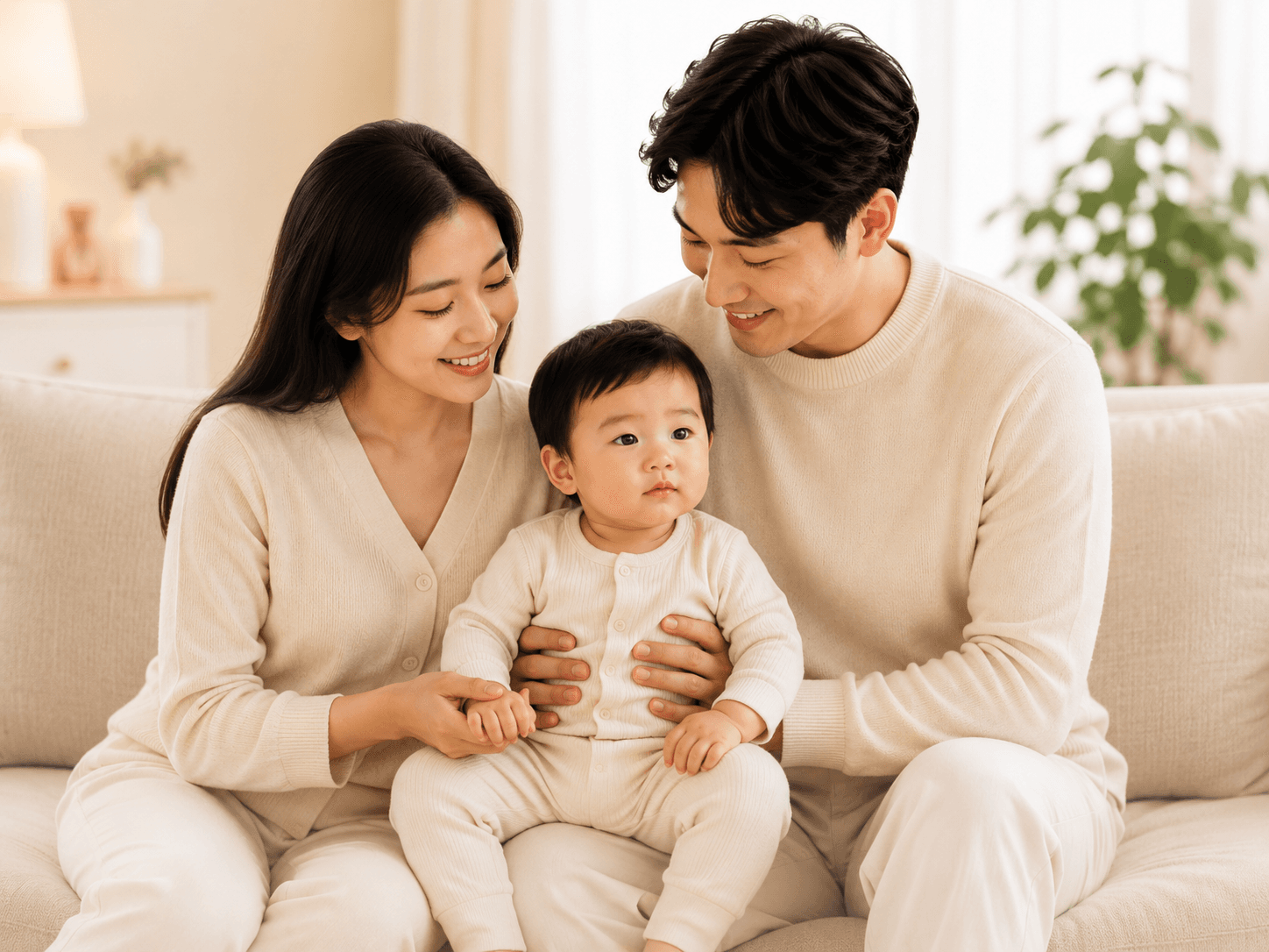 A happy family enjoying time together